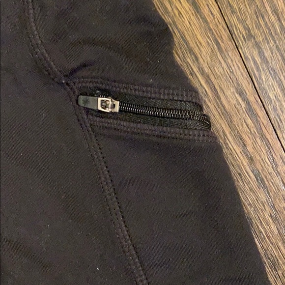 Athleta Black Crop Cropped Leggings Zip Pockets XS - Picture 5 of 9
